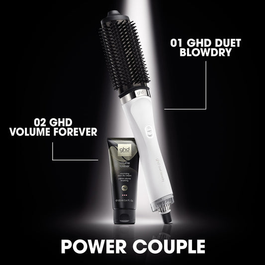 ghd Duet Blowdry Rundbürstenföhn Weiß – nass föhnen, ohne Hitzeschäden, 3x Volumen, 24h Halt, alle Haartypen
