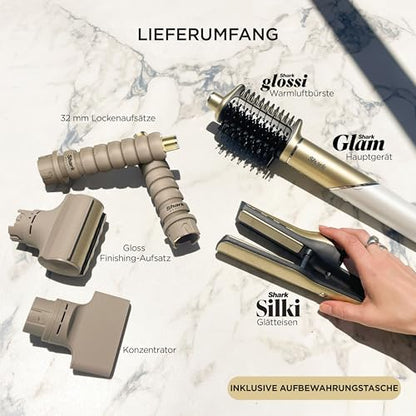 Shark Glam Multistyler für glatte Haare, Wellen und Locken HD6051SEU