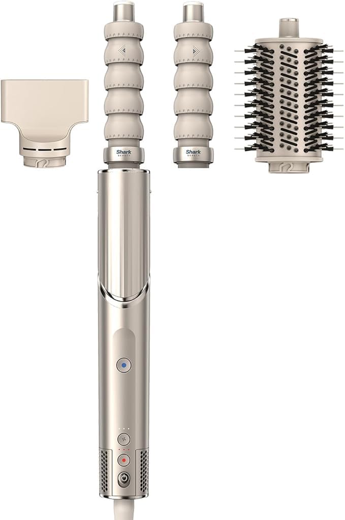 Shark FlexStyle 3-in-1 Luftstyler &amp; Haartrockner – Auto-Wrap Lockenaufsatz, Ovalbürste, Konzentrator, Champagner
