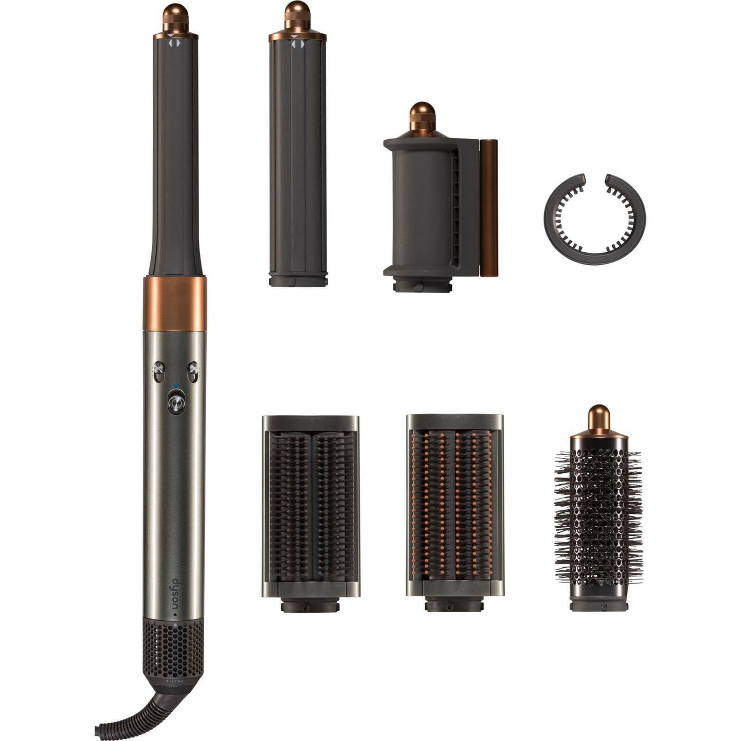 Dyson Airwrap Complete Long Haarstyler – Nickel/Kupfer, 6 Aufsätze, Locken, Warmluftbürste, Föhn für langes Haar