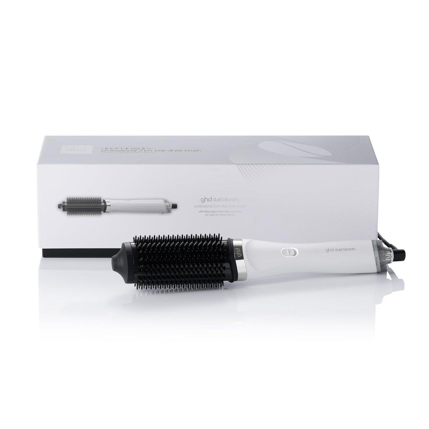 ghd Duet Blowdry Rundbürstenföhn Weiß – nass föhnen, ohne Hitzeschäden, 3x Volumen, 24h Halt, alle Haartypen