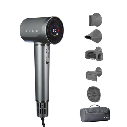 AENO Föhn HD5 – 1500W Ionen, magnetische Aufsätze, 3 Temp., 2 Geschwindigkeiten, Kaltluft, AI &amp; Sprachsteuerung