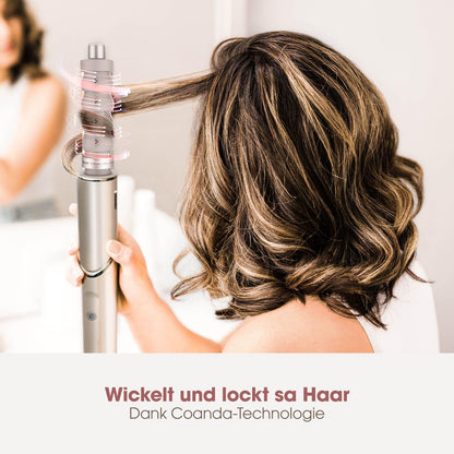 Shark FlexStyle 3-in-1 Luftstyler &amp; Haartrockner – Auto-Wrap Lockenaufsatz, Ovalbürste, Konzentrator, Champagner