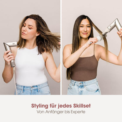 Shark FlexStyle 3-in-1 Luftstyler &amp; Haartrockner – Auto-Wrap Lockenaufsatz, Ovalbürste, Konzentrator, Champagner
