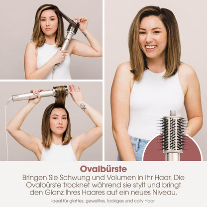 Shark FlexStyle 3-in-1 Luftstyler &amp; Haartrockner – Auto-Wrap Lockenaufsatz, Ovalbürste, Konzentrator, Champagner