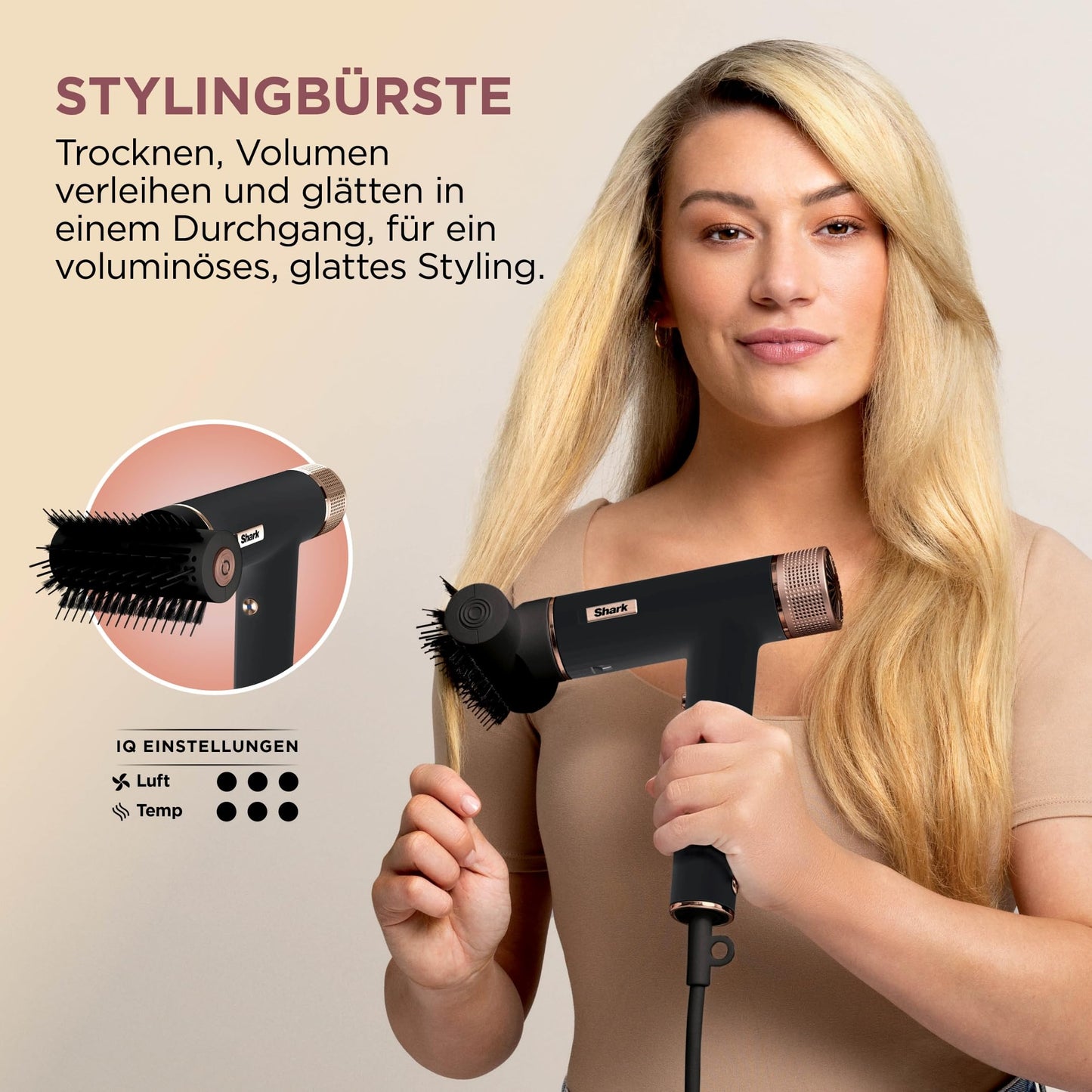 Shark SpeedStyle Haartrockner 5-in-1 – Gloss-Aufsatz, Tasche, Haarklammer, schnelles Trocknen, alle Haartypen