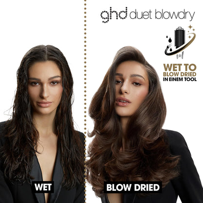 ghd Duet Blowdry Rundbürstenföhn Weiß – nass föhnen, ohne Hitzeschäden, 3x Volumen, 24h Halt, alle Haartypen
