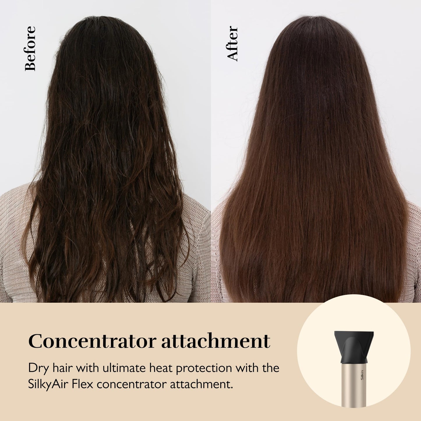 Silk’n Multistyler 8-in-1 – Haartrockner, Bürste &amp; Glätteisen, SilkyAir Flex, 1300W, Gold/Schwarz, inkl. Case