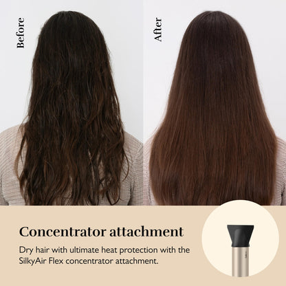 Silk’n Multistyler 8-in-1 – Haartrockner, Bürste &amp; Glätteisen, SilkyAir Flex, 1300W, Gold/Schwarz, inkl. Case